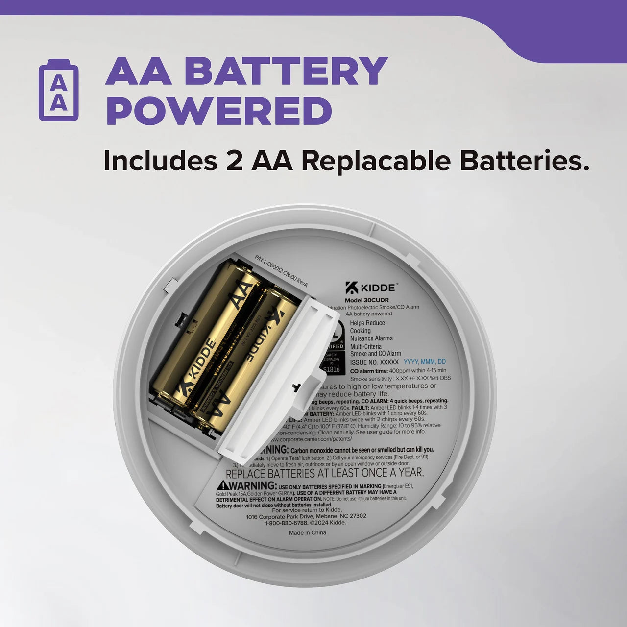 Combo Smoke + CO Alarm, AA Battery Powered image 13