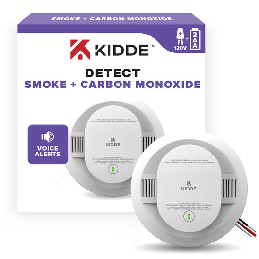 Kidde DETECT – 120V Photoelectric Smoke + Carbon Monoxide Alarm w/AA Backup Battery (30CUAR-VCA) – Batteries Included image 0